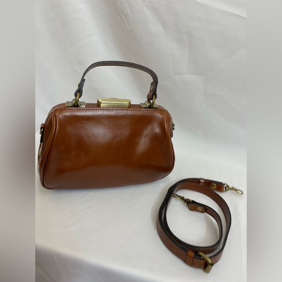 Patricia Nash Brown Gracchi Frame Tooled Leather Satchel Crossbody Bag STUNNING! - Picture 3 of 11